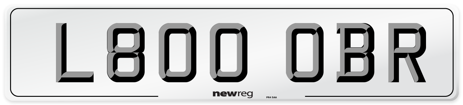L800 OBR Number Plate from New Reg